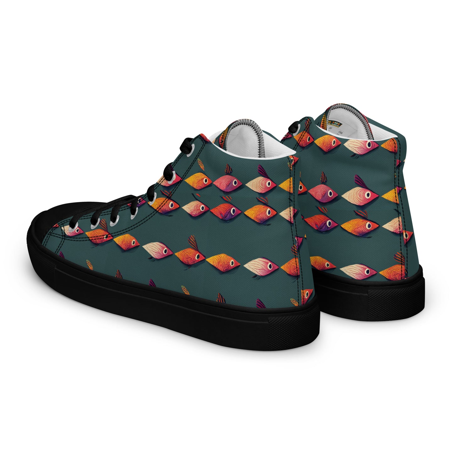 Brilliant Fish Brigade Men’s high top canvas shoes