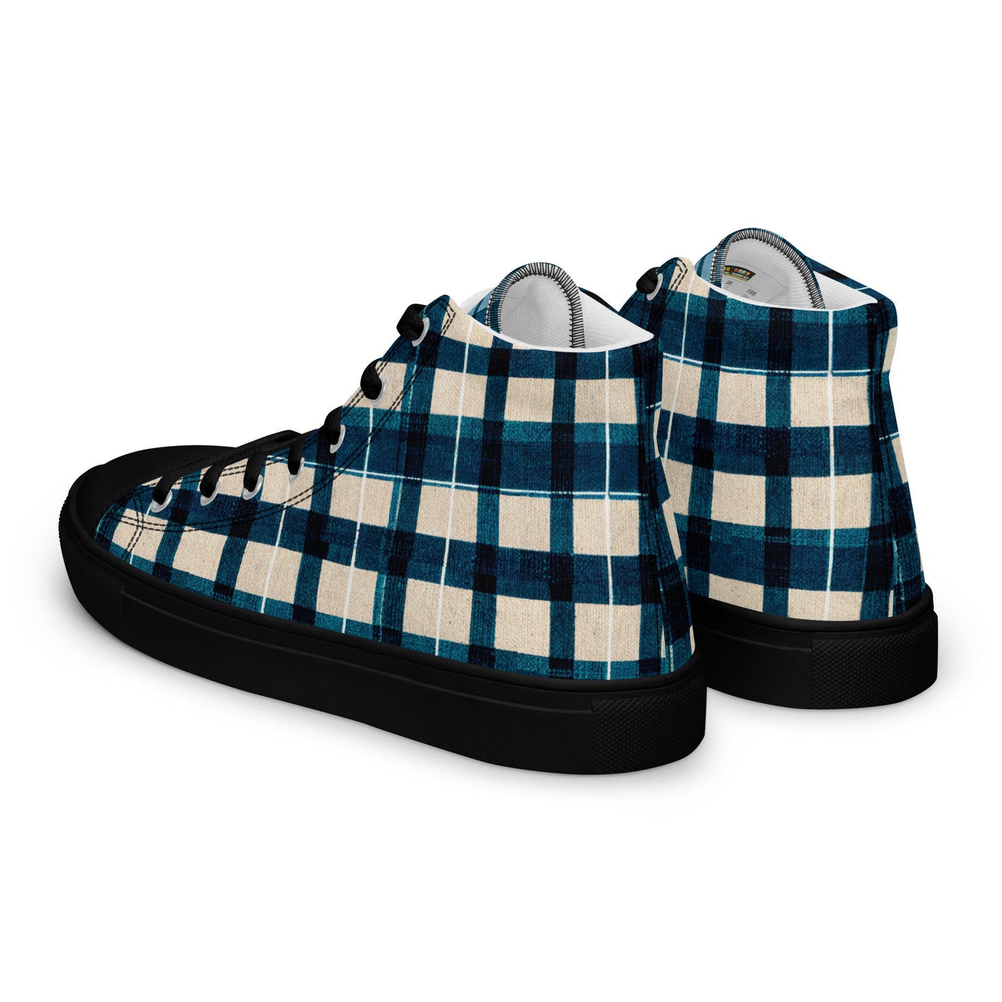 Frosty Glen Plaid Men’s high top canvas shoes