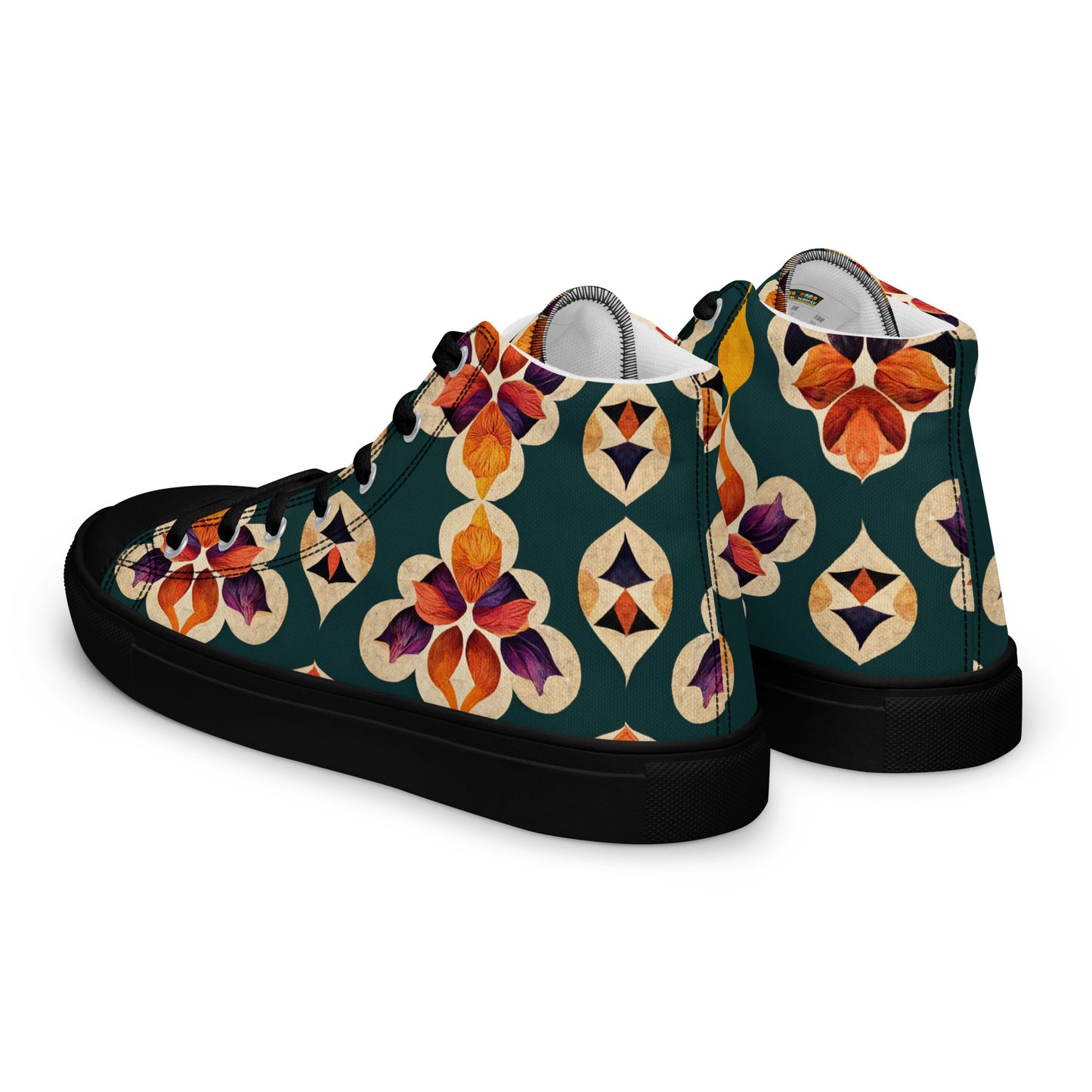 Ifrane’s Rainbow Blossoms Men’s high top canvas shoes