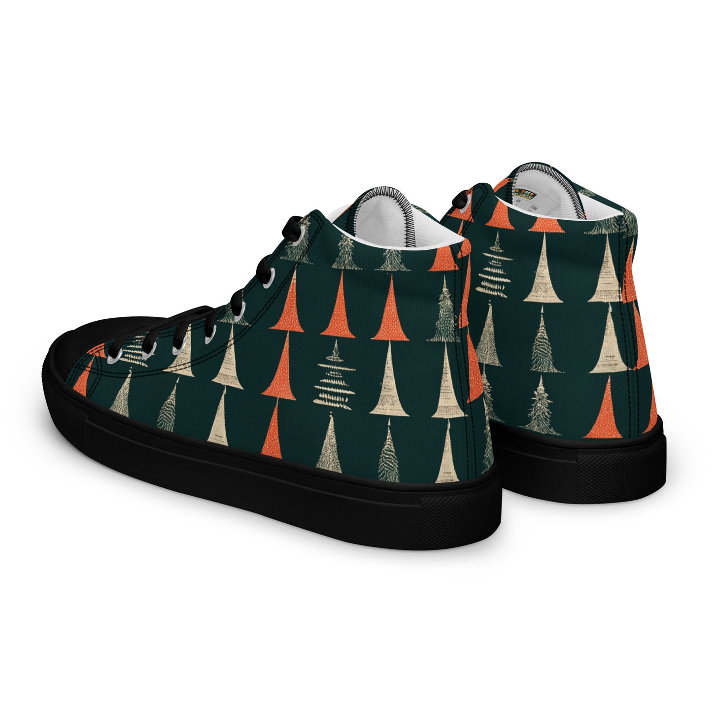 Holiday Tree Symphony Men’s high top canvas shoes