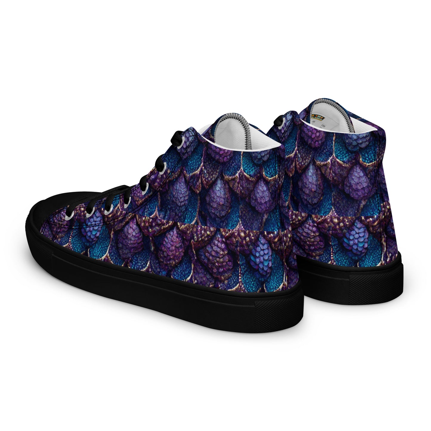 Luminosa, the Radiant Amethyst Drakon Men’s high top canvas shoes