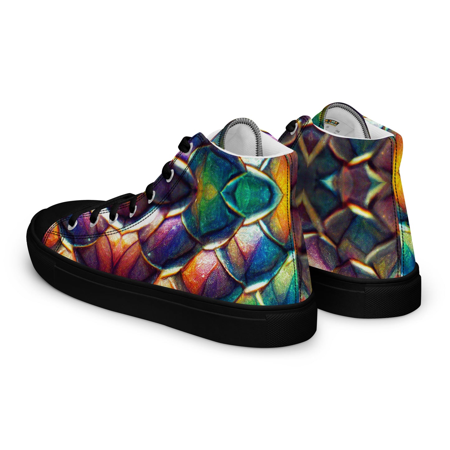 Margonithia, the Glittering Rainbow Sovereign Men’s high top canvas shoes