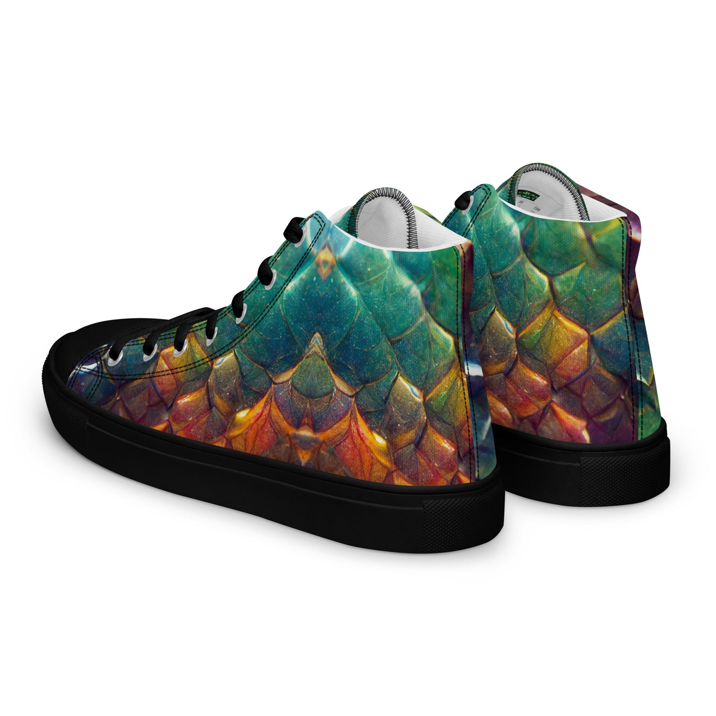 Prismijimmy, the Rainbow Guardian Dragon Men’s high top canvas shoes