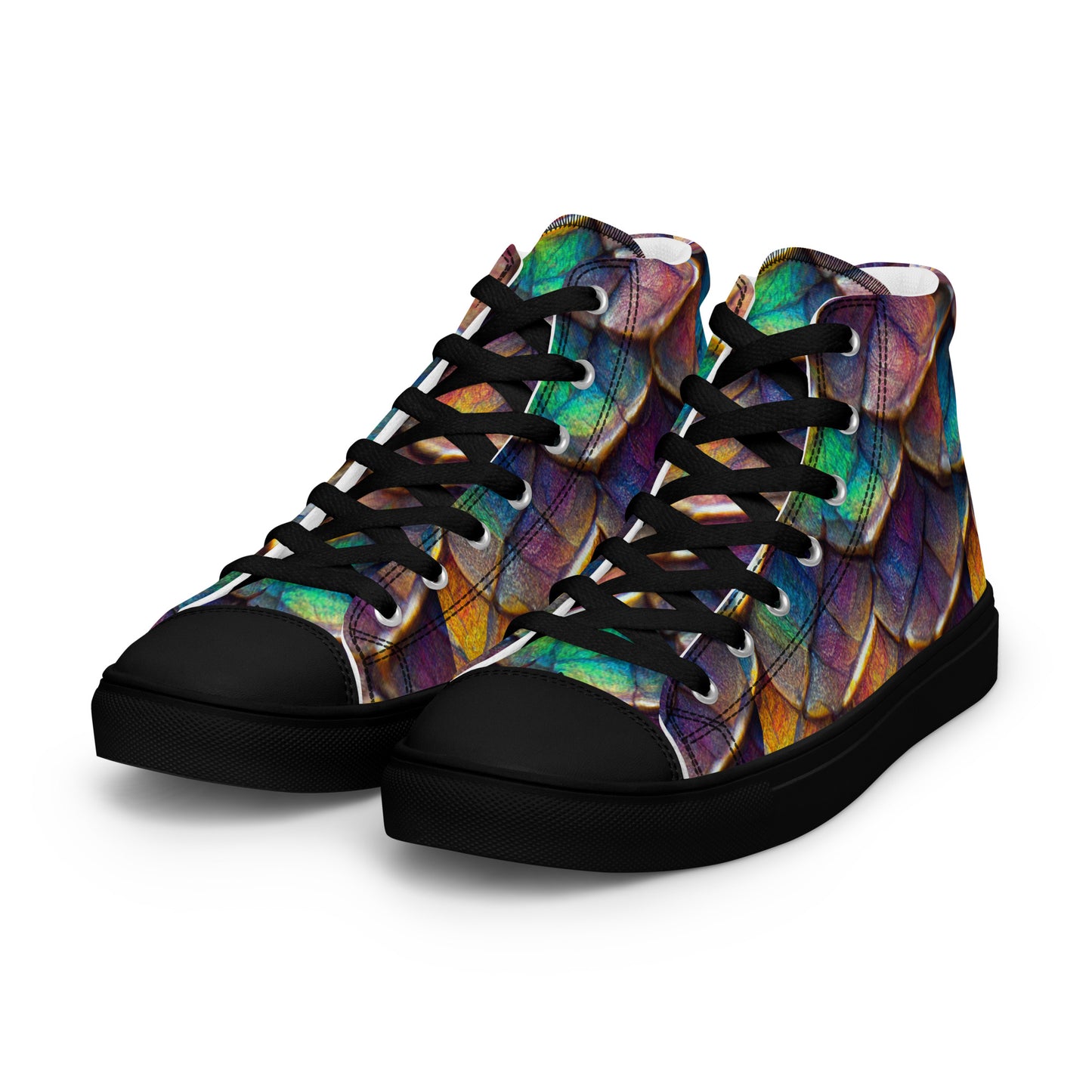 Joannesong, the Prismatic Wilderness Muse Men’s high top canvas shoes