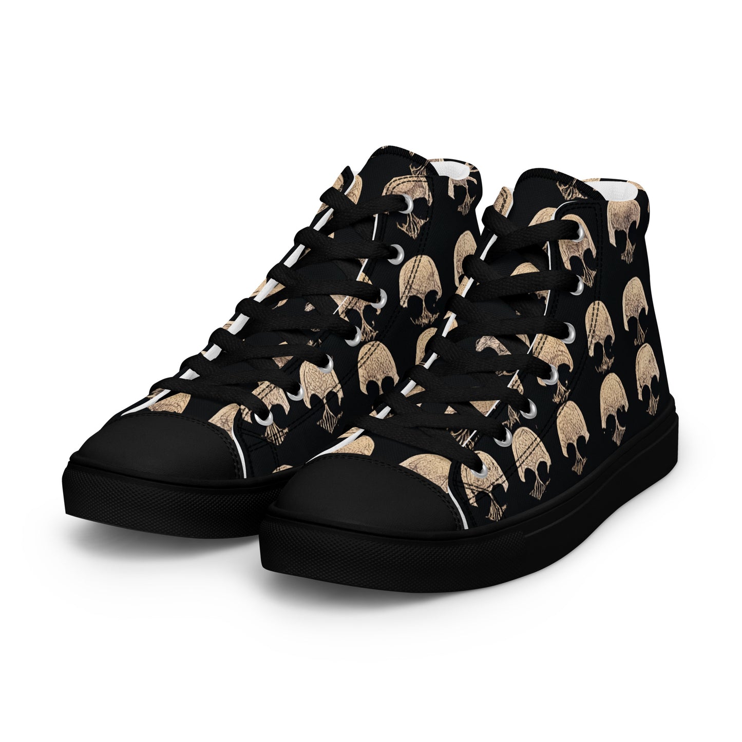 Skulls Grid Men’s high top canvas shoes