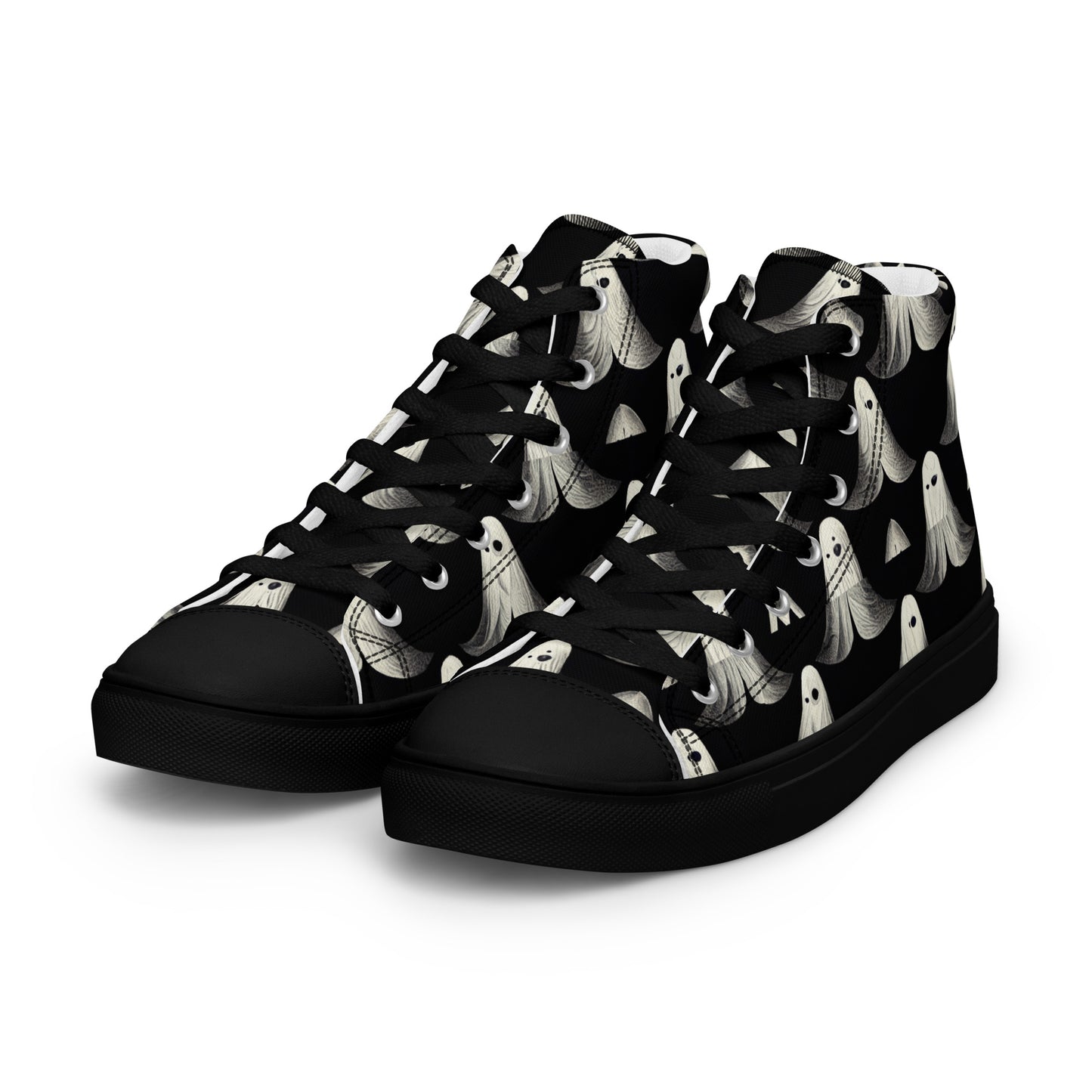 Ghostly Illusions Men’s high top canvas shoes