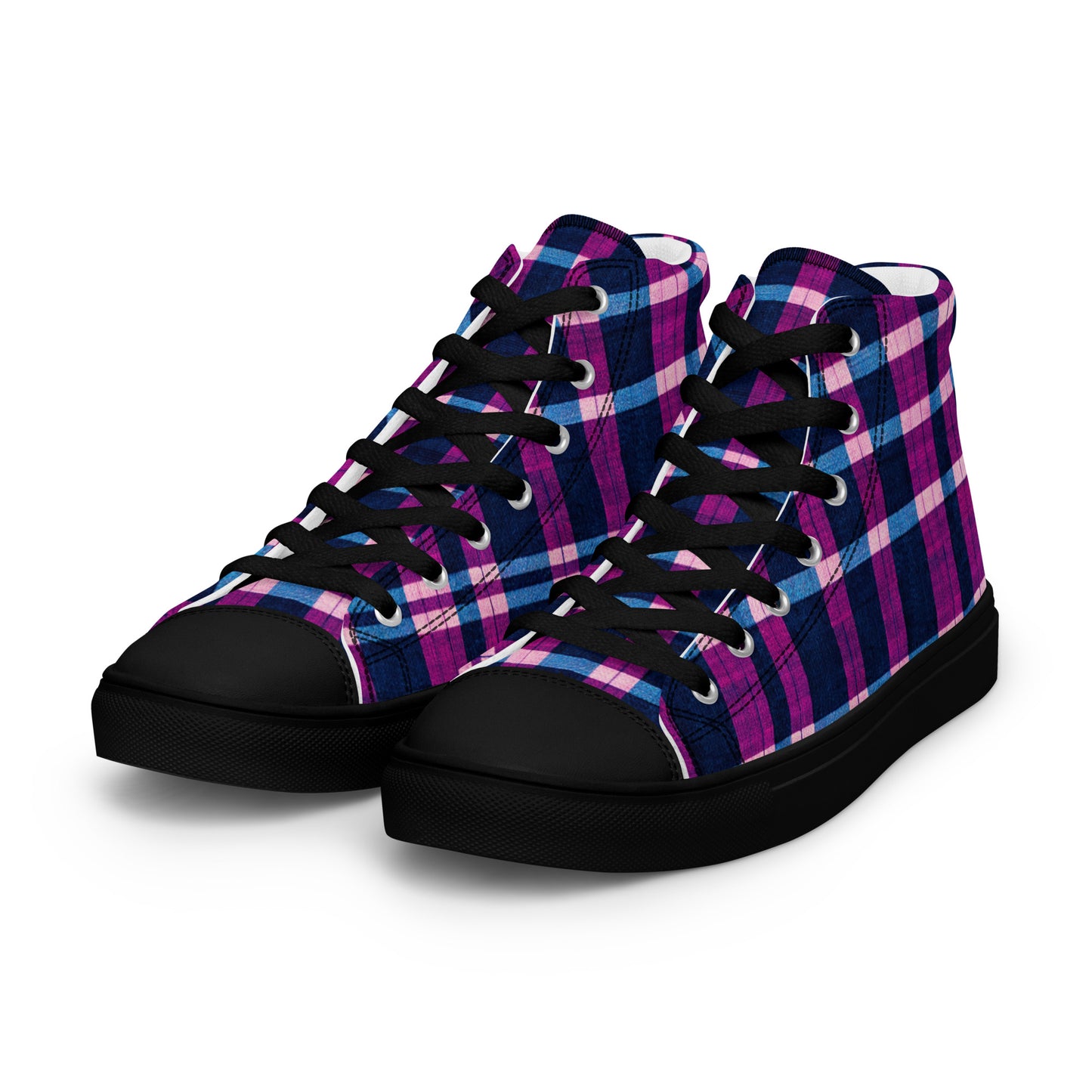 Royal Highlander Plaid Men’s high top canvas shoes