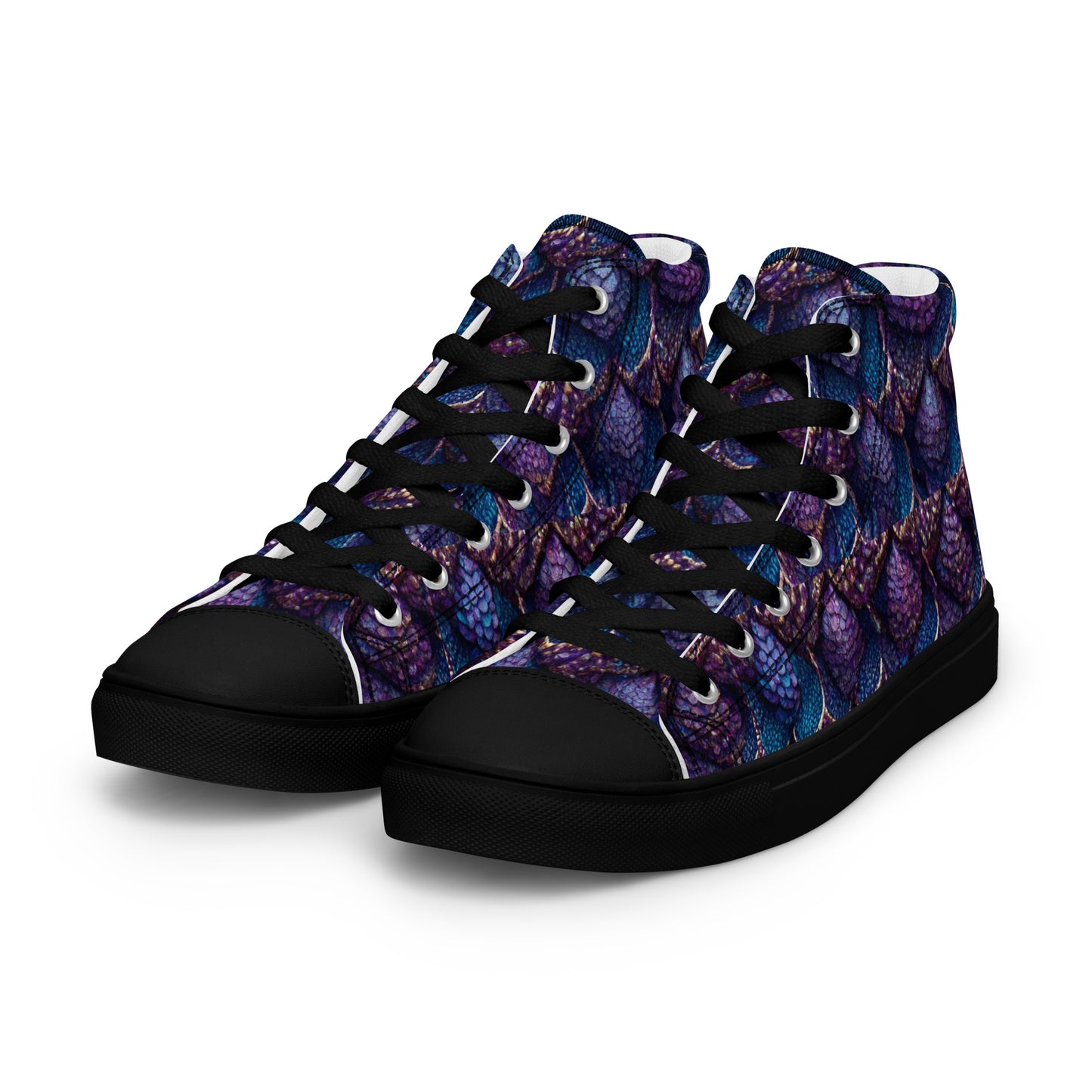 Luminosa, the Radiant Amethyst Drakon Men’s high top canvas shoes