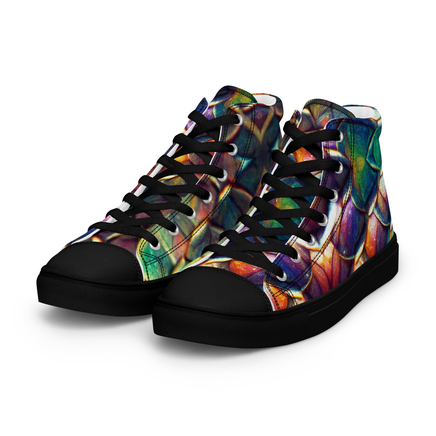 Margonithia, the Glittering Rainbow Sovereign Men’s high top canvas shoes