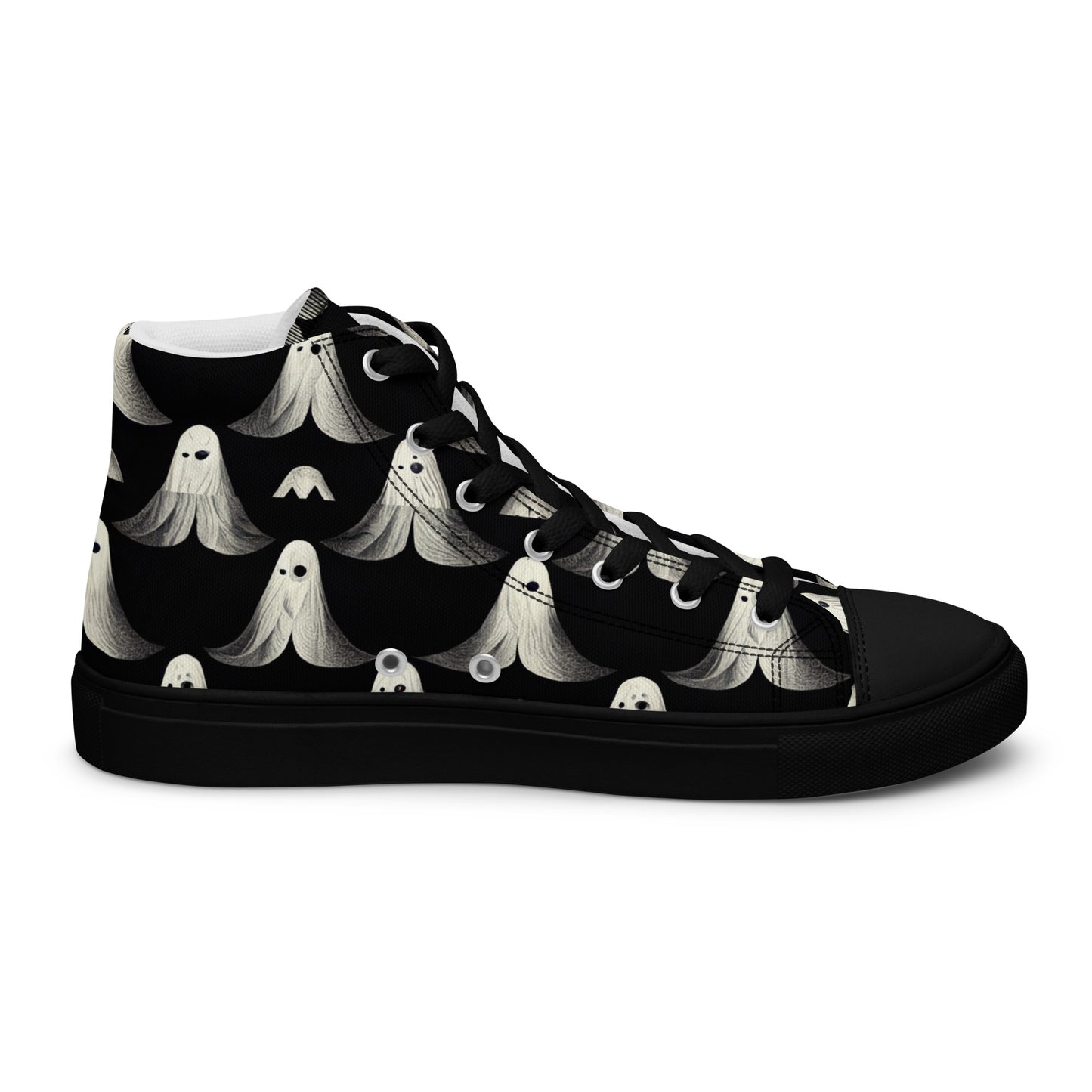 Ghostly Illusions Men’s high top canvas shoes