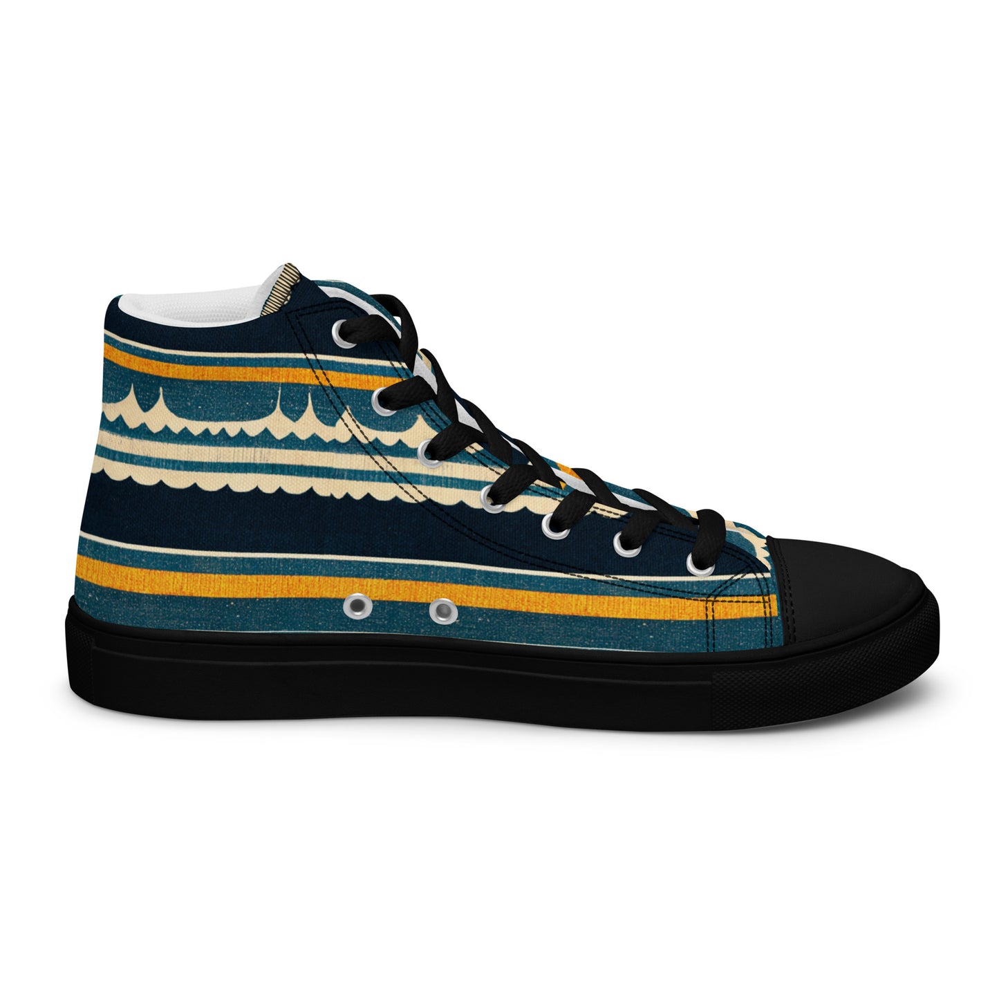 Ebb and Flow Impressions Men’s high top canvas shoes