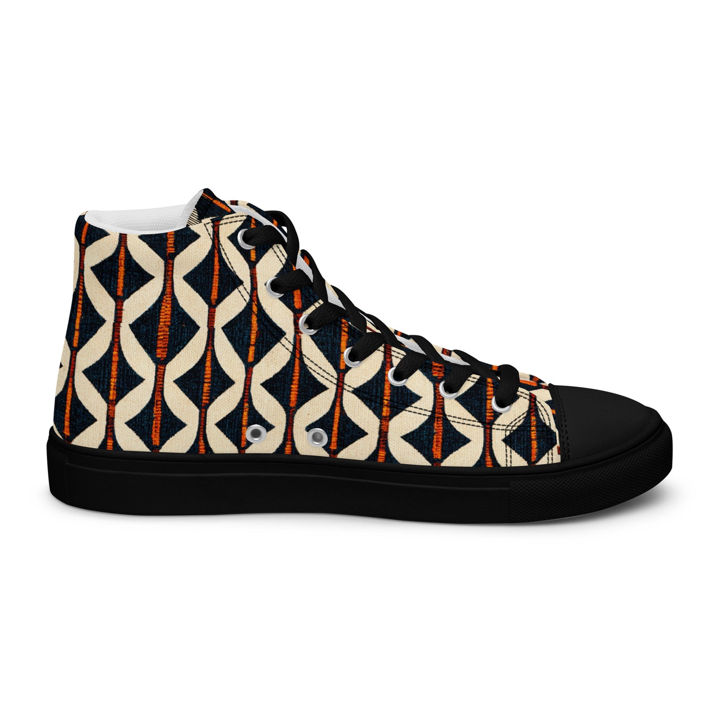 Tribal Tones in Harmony Men’s high top canvas shoes