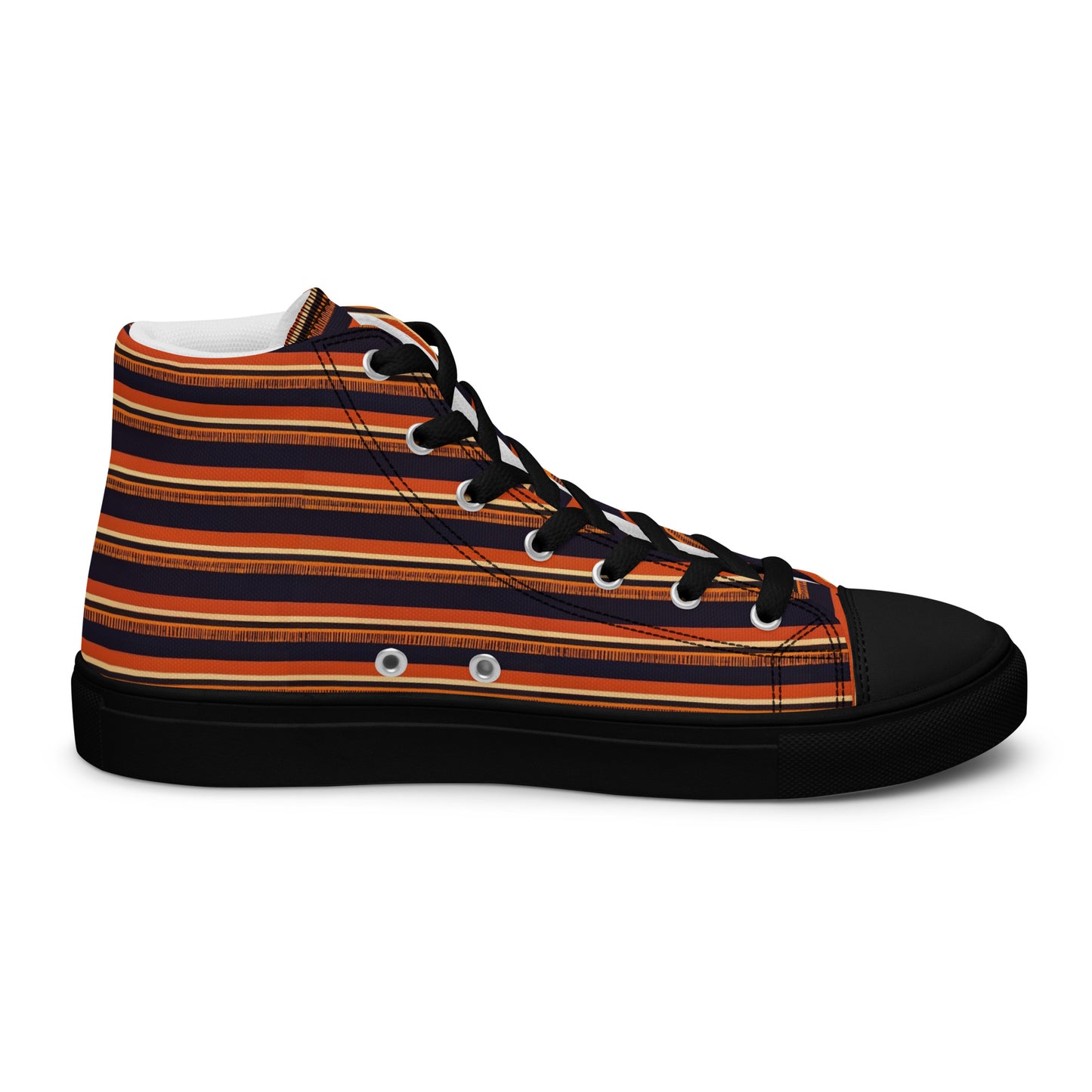 Savanna Sunset Stitches Men’s high top canvas shoes