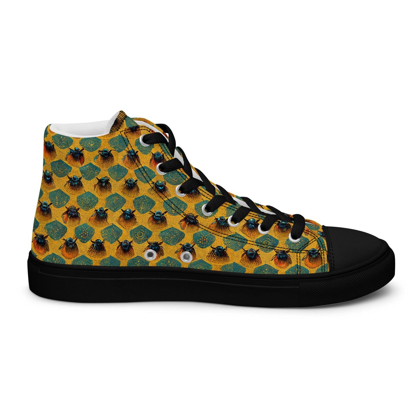 Honeycomb Whispers Men’s high top canvas shoes