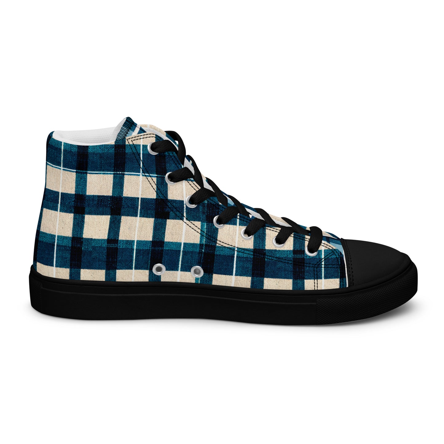 Frosty Glen Plaid Men’s high top canvas shoes