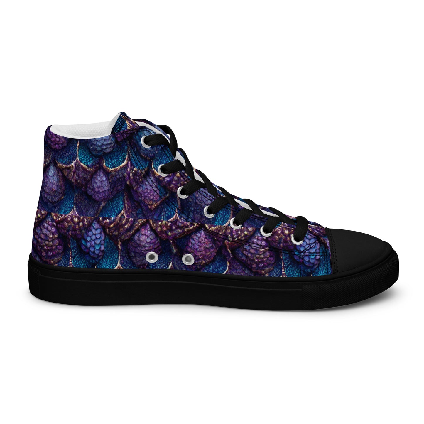 Luminosa, the Radiant Amethyst Drakon Men’s high top canvas shoes