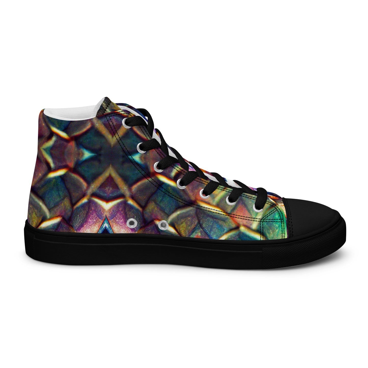 Margonithia, the Glittering Rainbow Sovereign Men’s high top canvas shoes