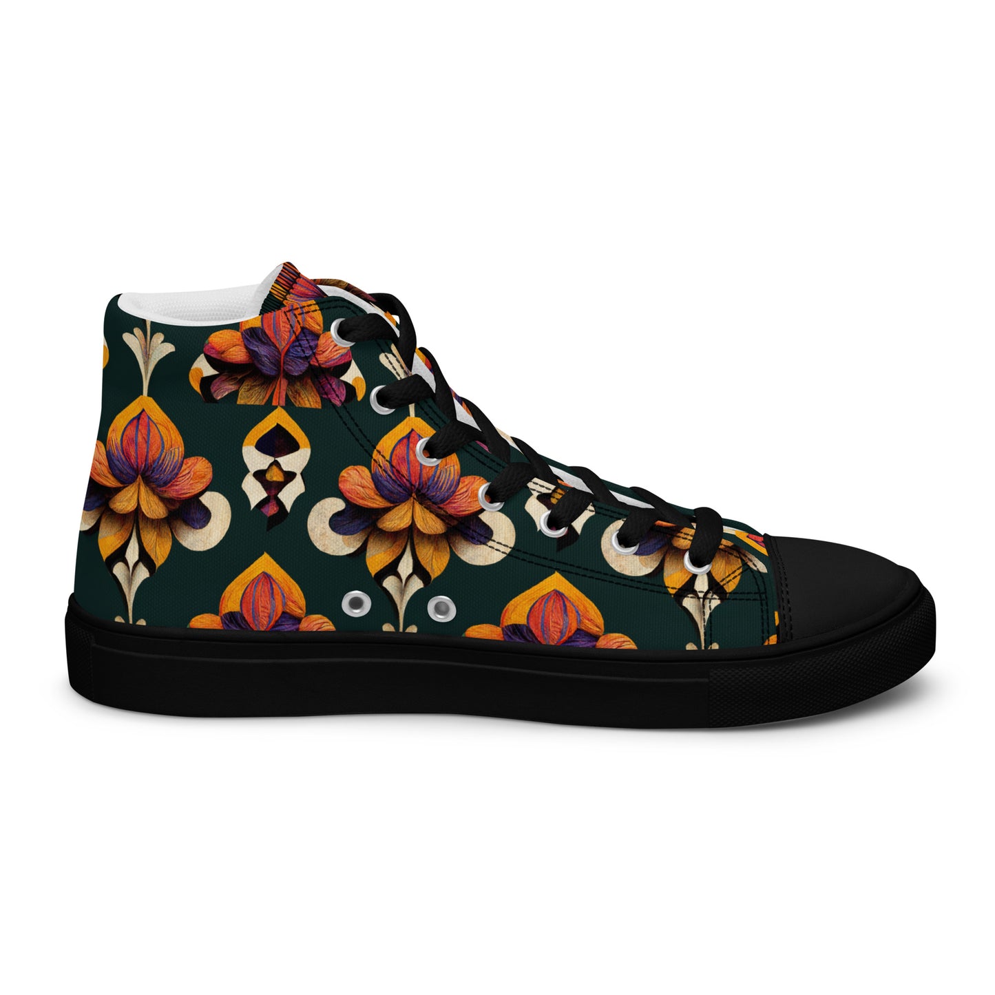 Taza’s Radiant Petals Men’s high top canvas shoes