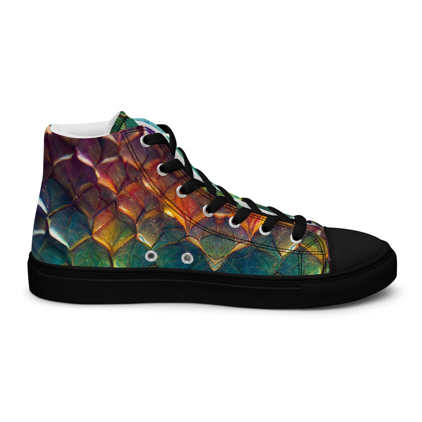 Prismijimmy, the Rainbow Guardian Dragon Men’s high top canvas shoes