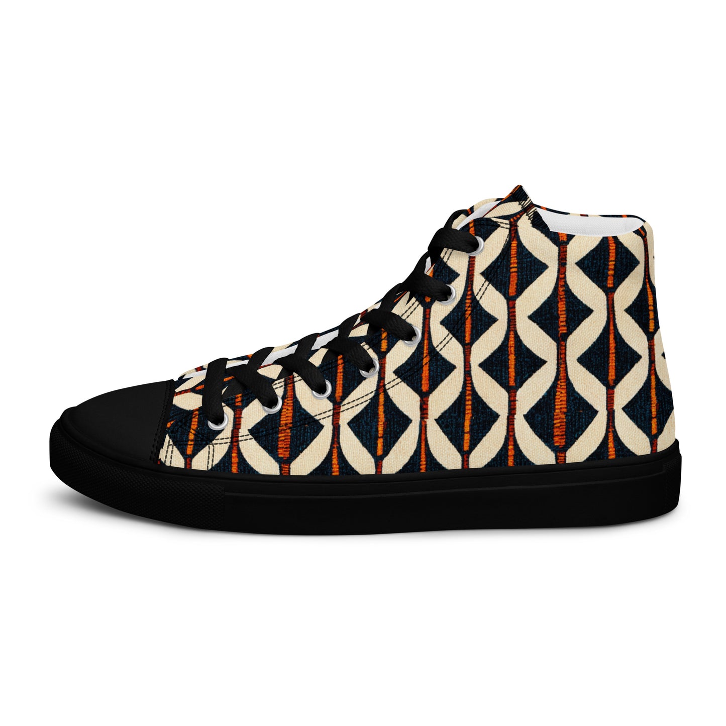 Tribal Tones in Harmony Men’s high top canvas shoes