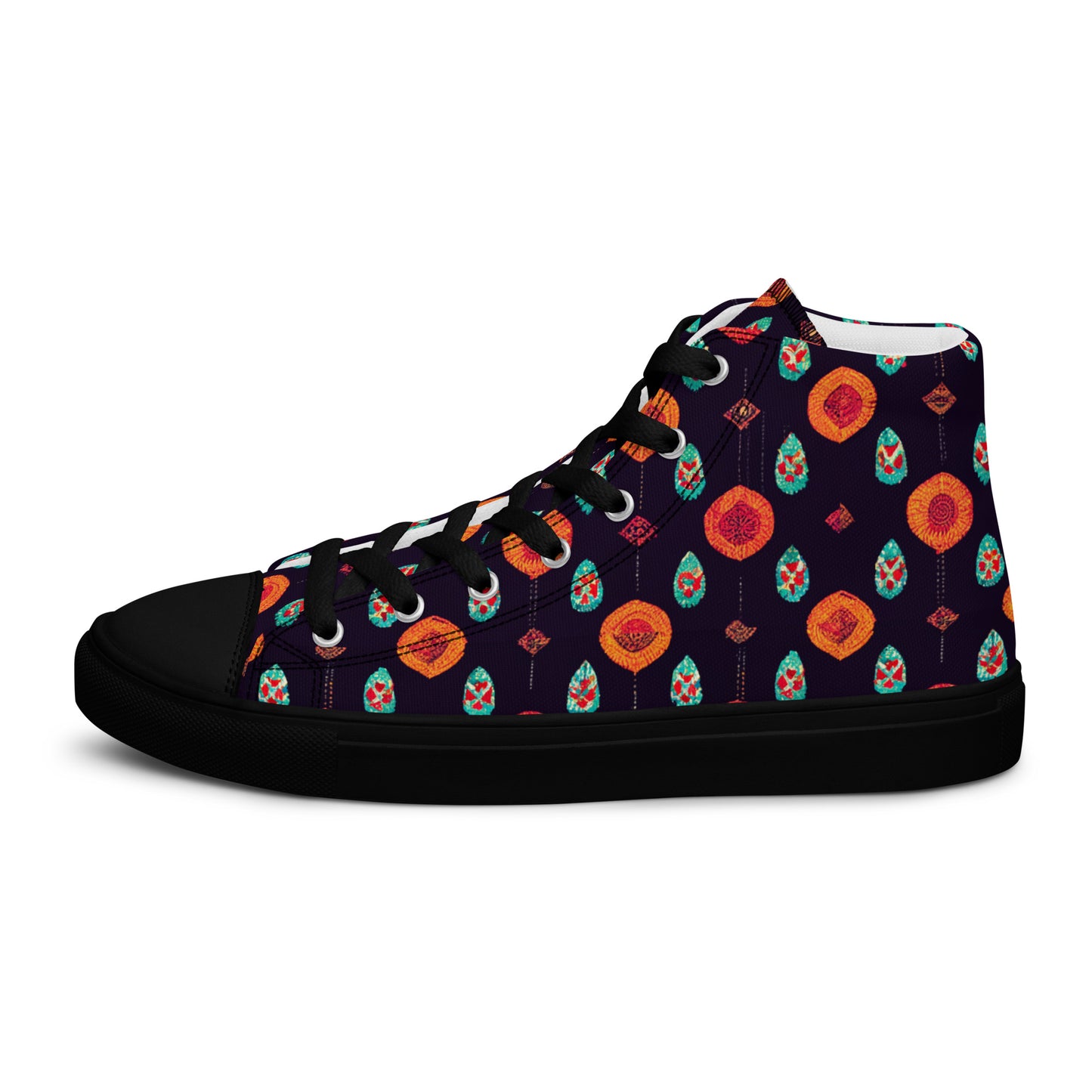 Free Spirited Flora Men’s high top canvas shoes