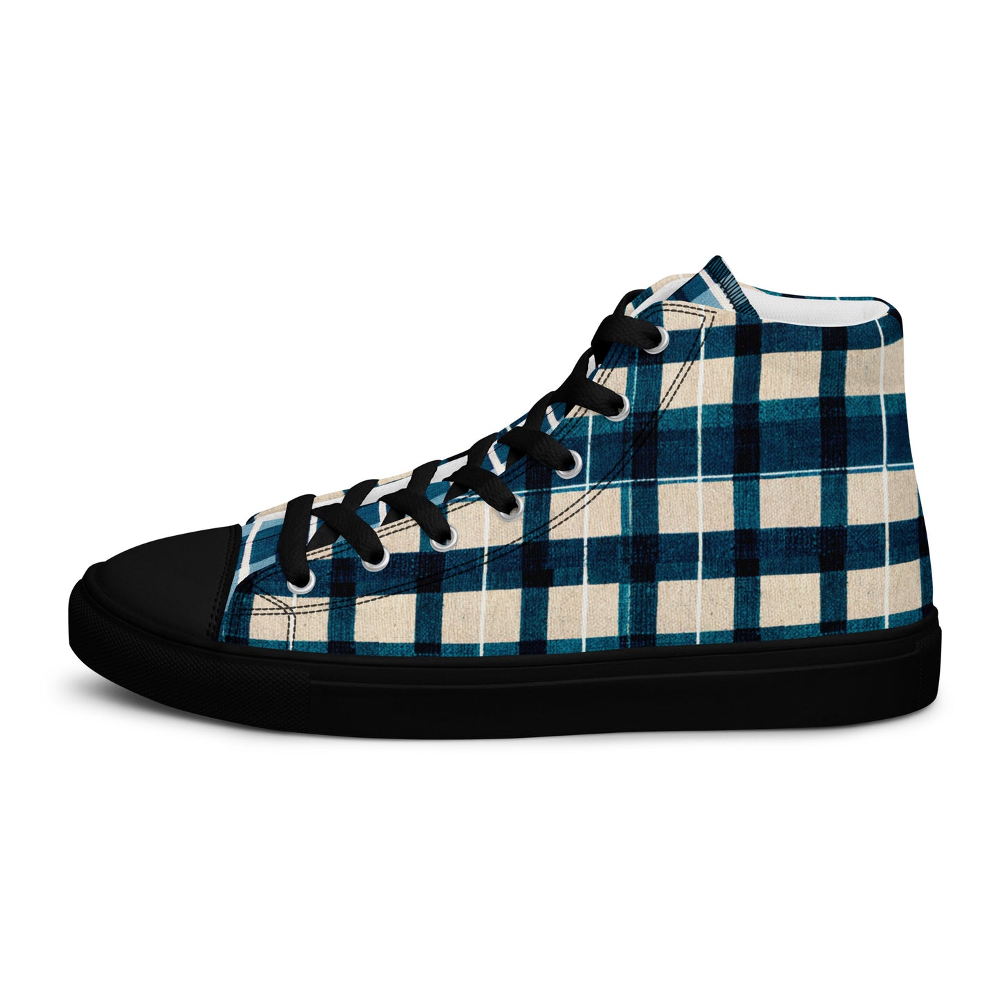 Frosty Glen Plaid Men’s high top canvas shoes