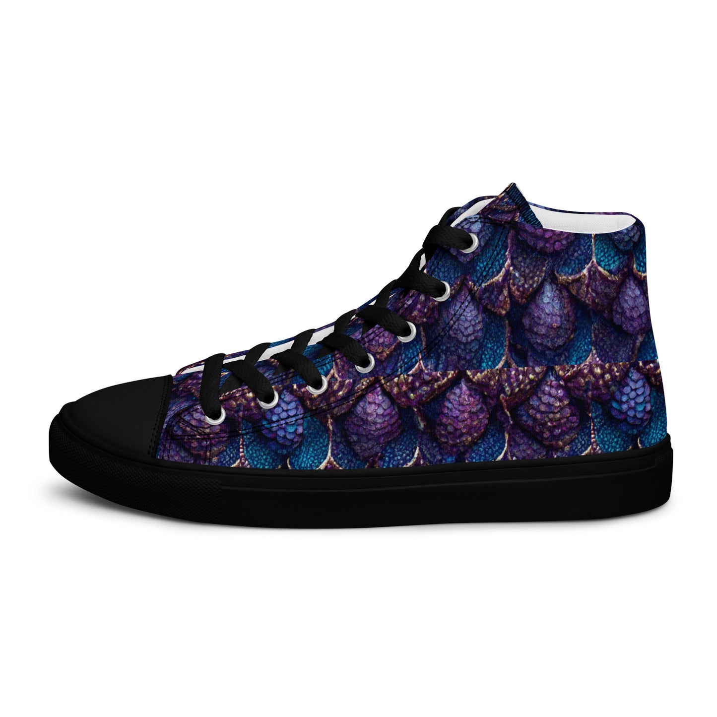 Luminosa, the Radiant Amethyst Drakon Men’s high top canvas shoes