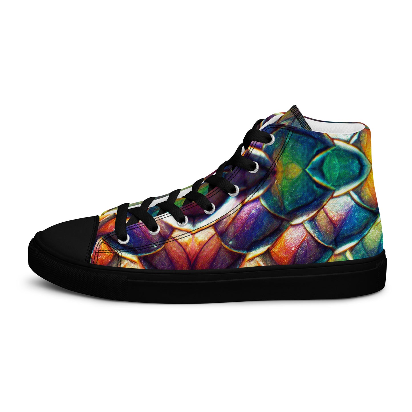 Margonithia, the Glittering Rainbow Sovereign Men’s high top canvas shoes