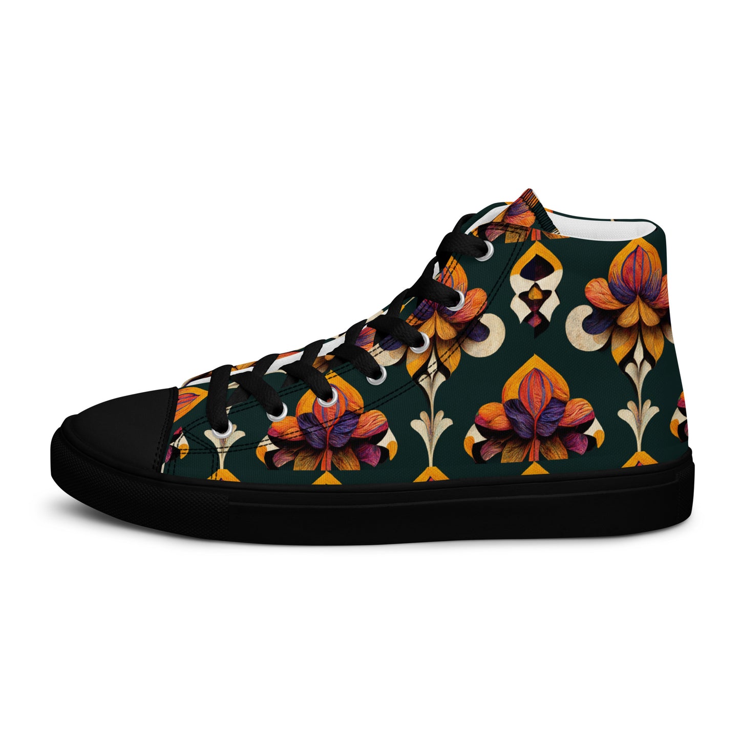 Taza’s Radiant Petals Men’s high top canvas shoes