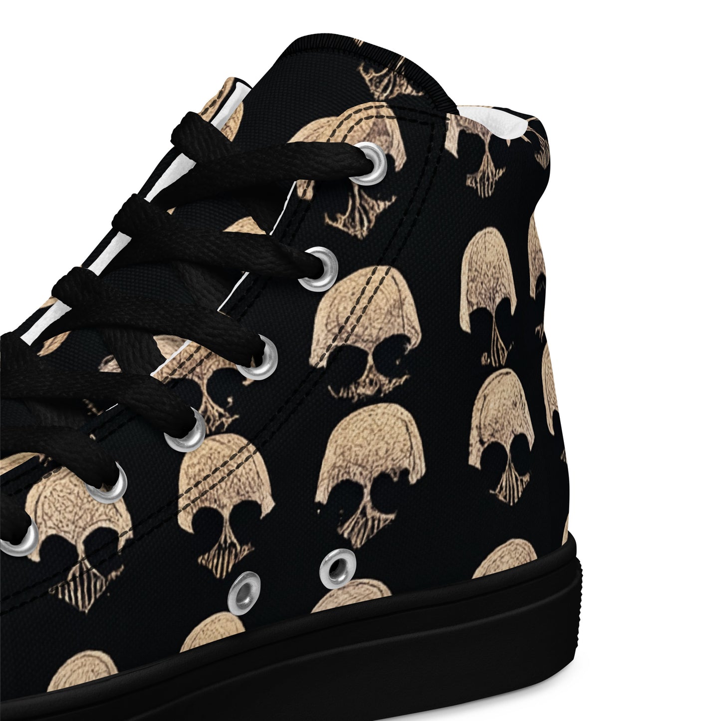 Skulls Grid Men’s high top canvas shoes