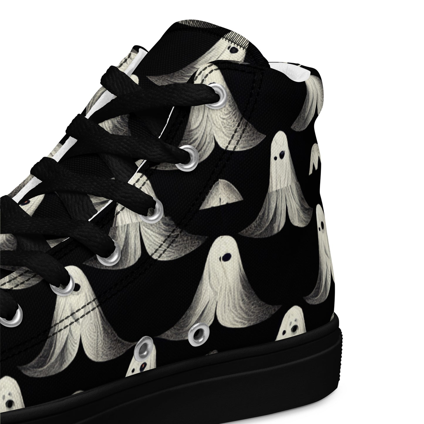 Ghostly Illusions Men’s high top canvas shoes