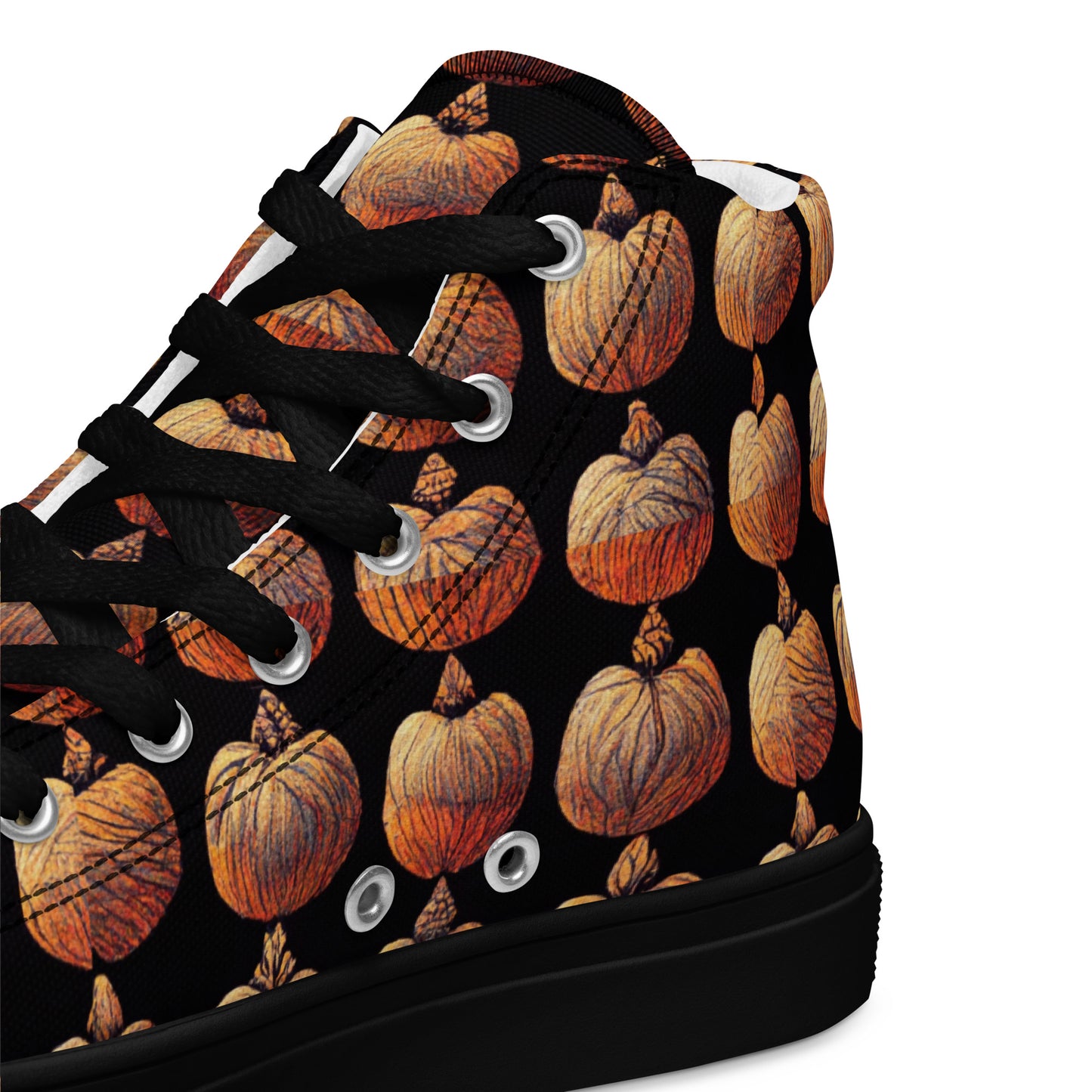 Pumpkin Spice Men’s high top canvas shoes