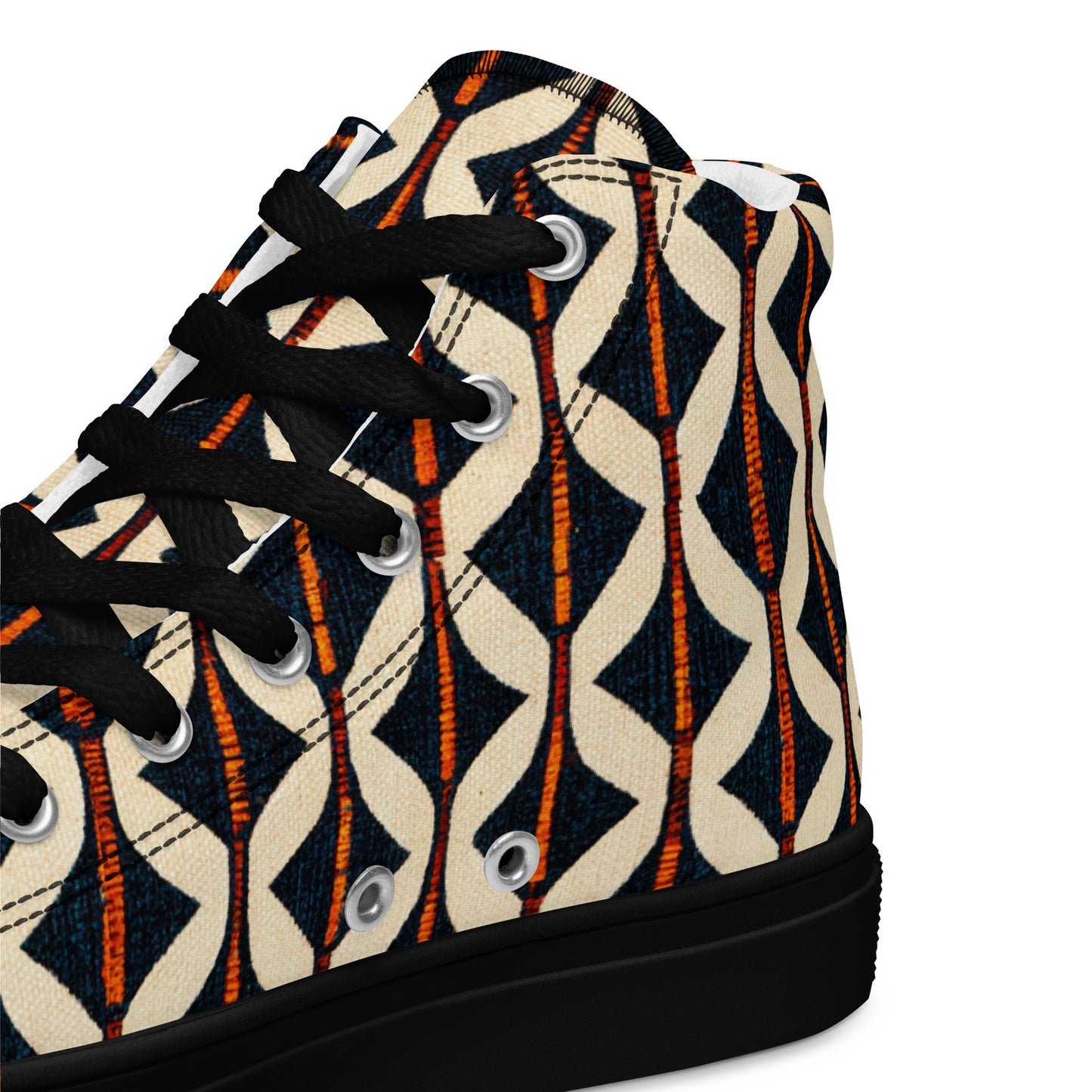 Tribal Tones in Harmony Men’s high top canvas shoes