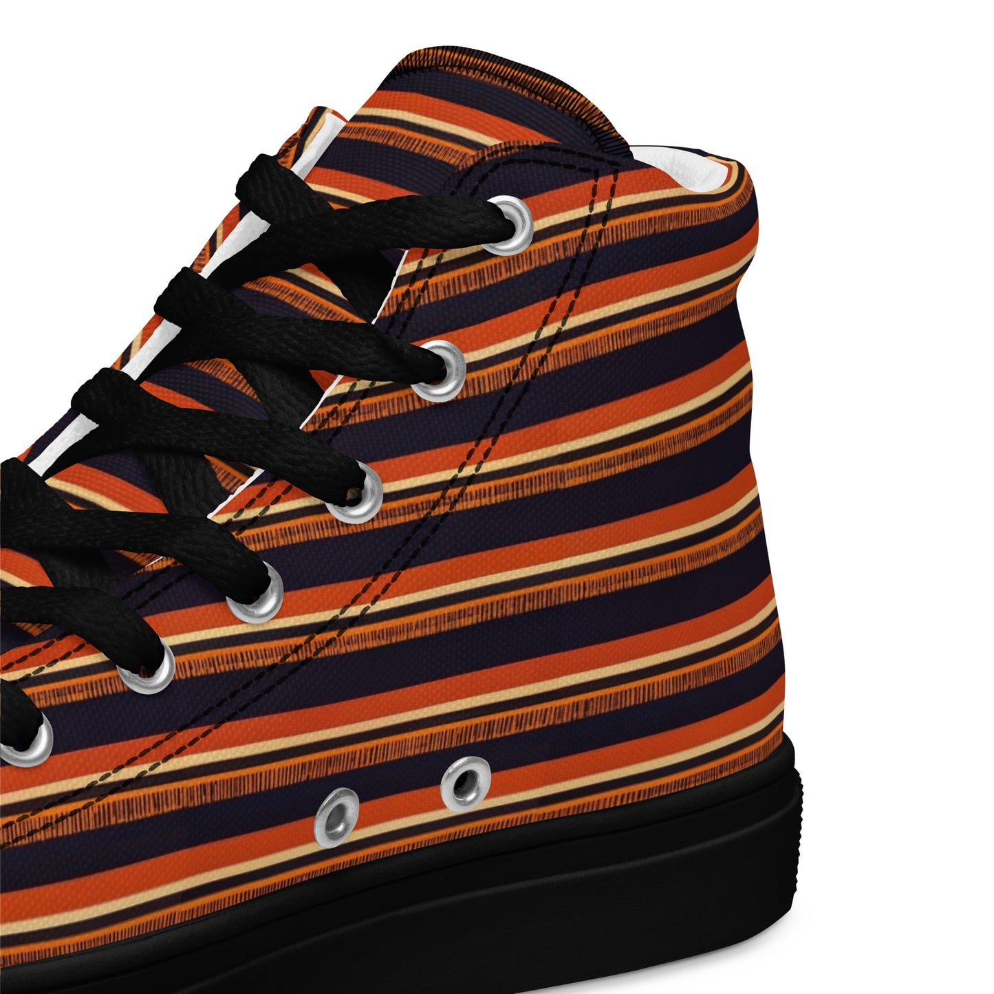 Savanna Sunset Stitches Men’s high top canvas shoes