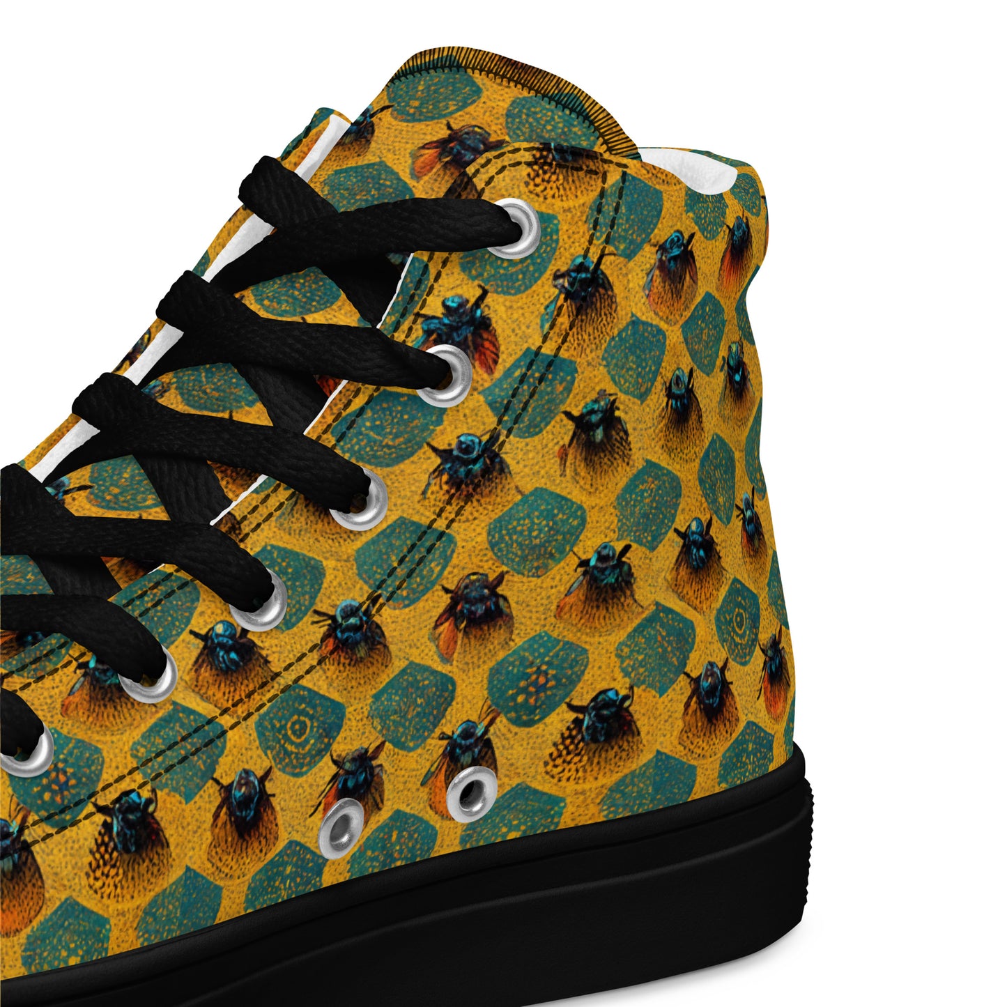 Honeycomb Whispers Men’s high top canvas shoes