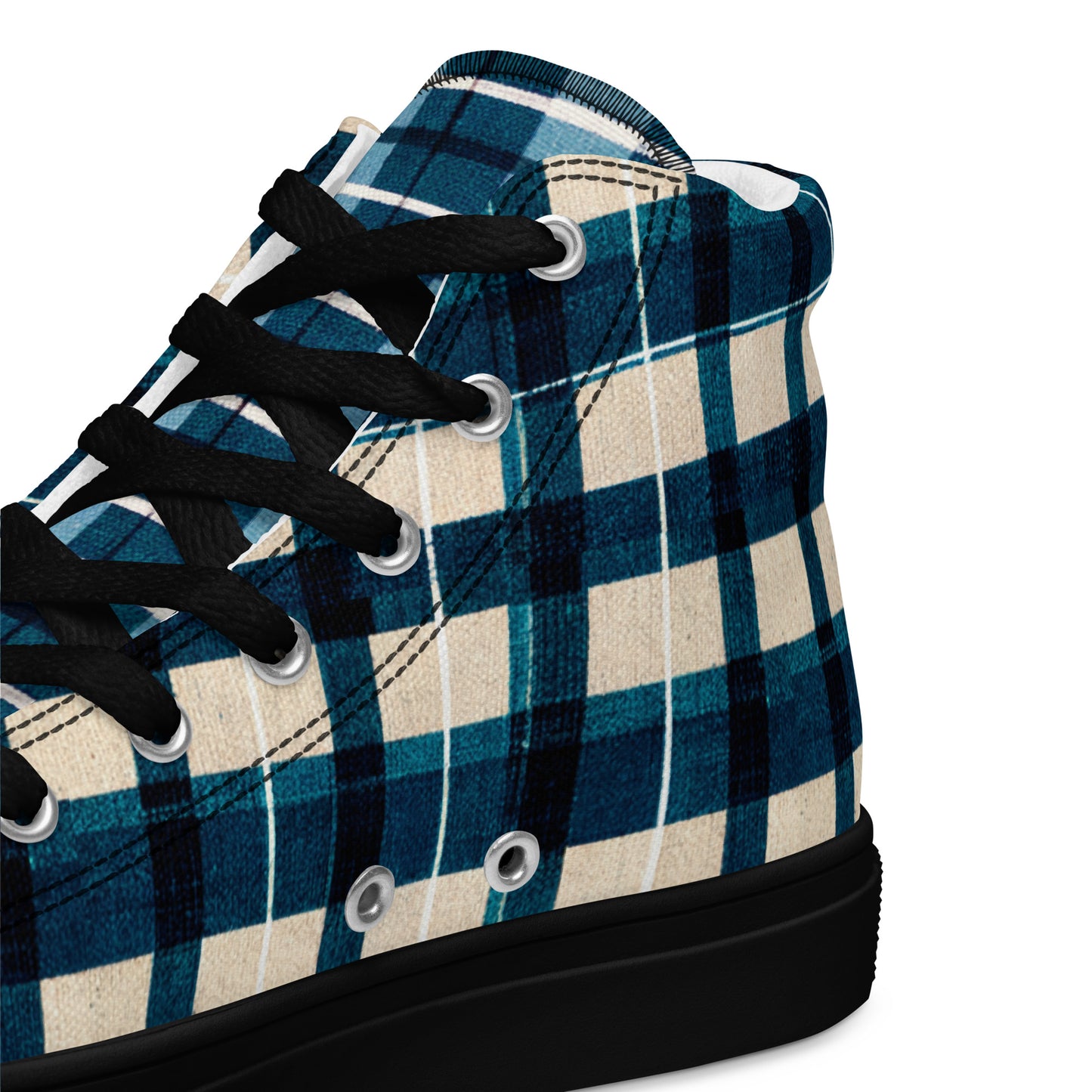 Frosty Glen Plaid Men’s high top canvas shoes