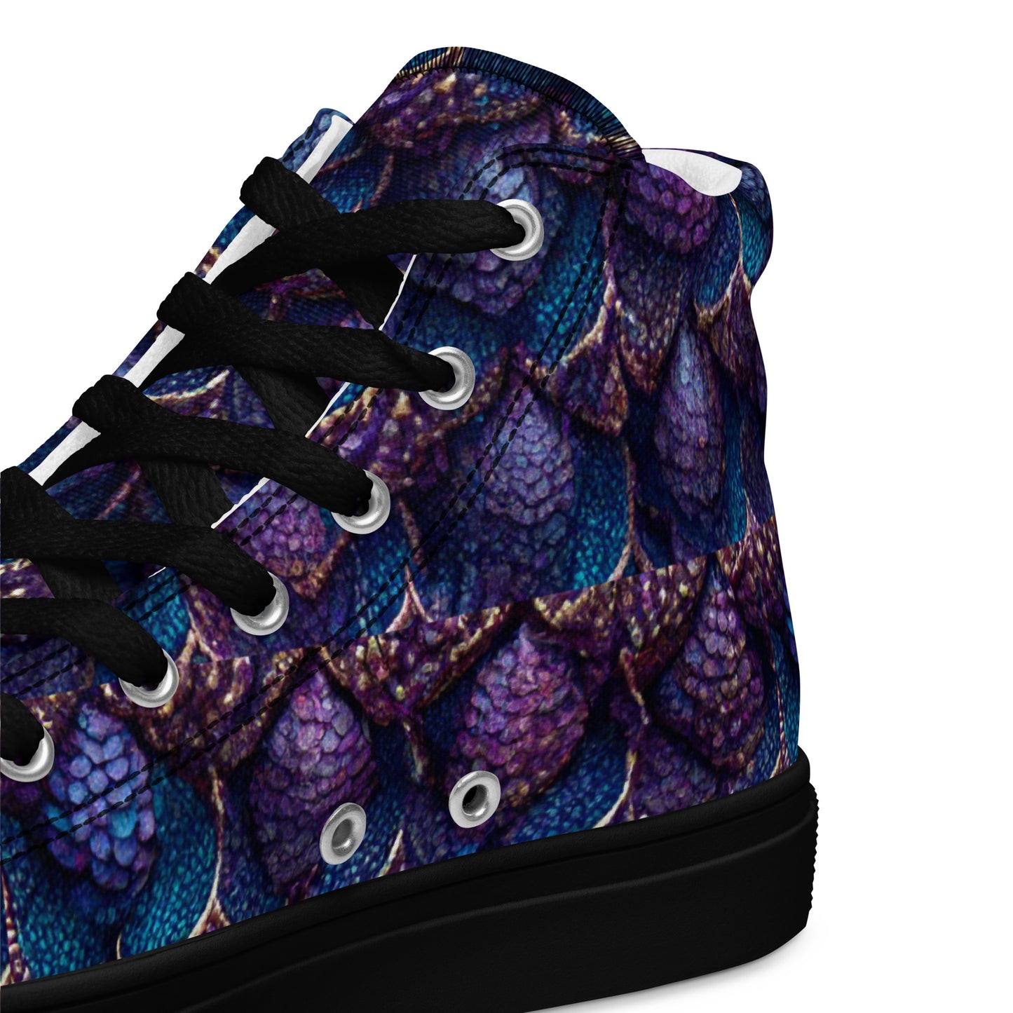 Luminosa, the Radiant Amethyst Drakon Men’s high top canvas shoes