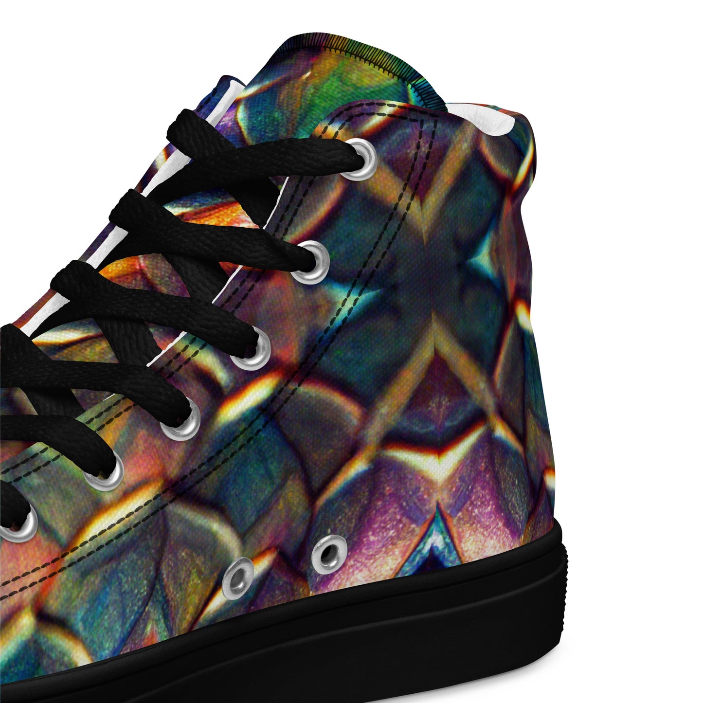 Margonithia, the Glittering Rainbow Sovereign Men’s high top canvas shoes