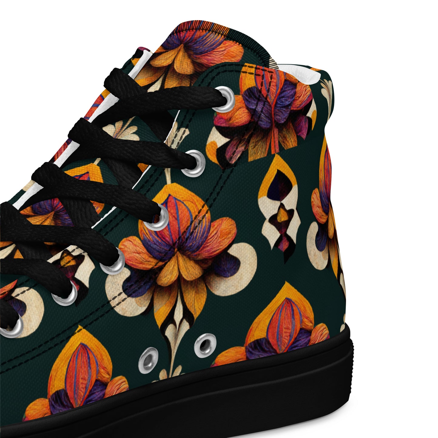 Taza’s Radiant Petals Men’s high top canvas shoes