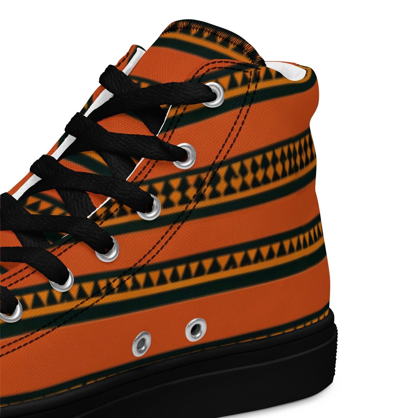 Timbuktu Tangerine Tapestry Men’s high top canvas shoes