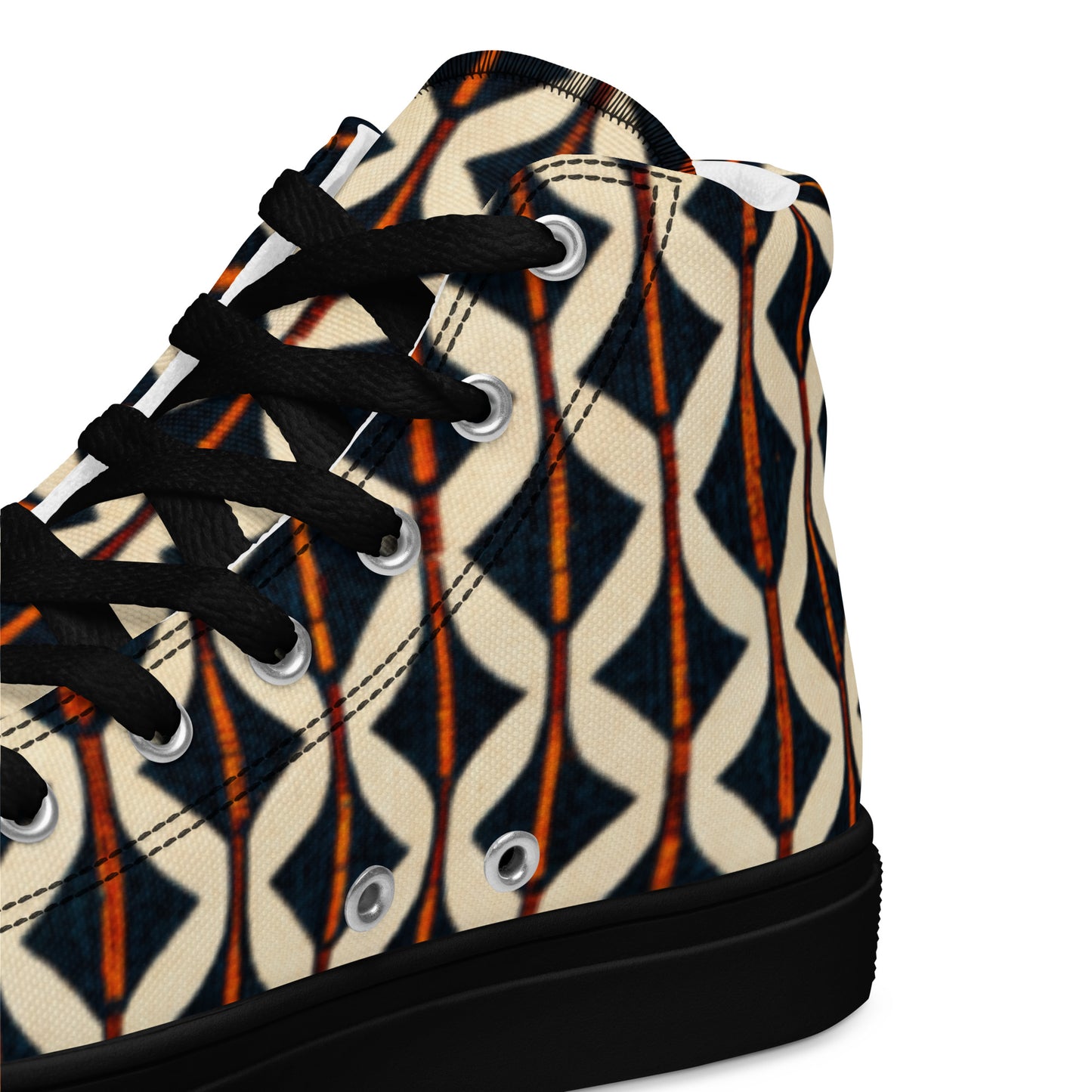 Tribal Tones In Harmony Men’s high top canvas shoes