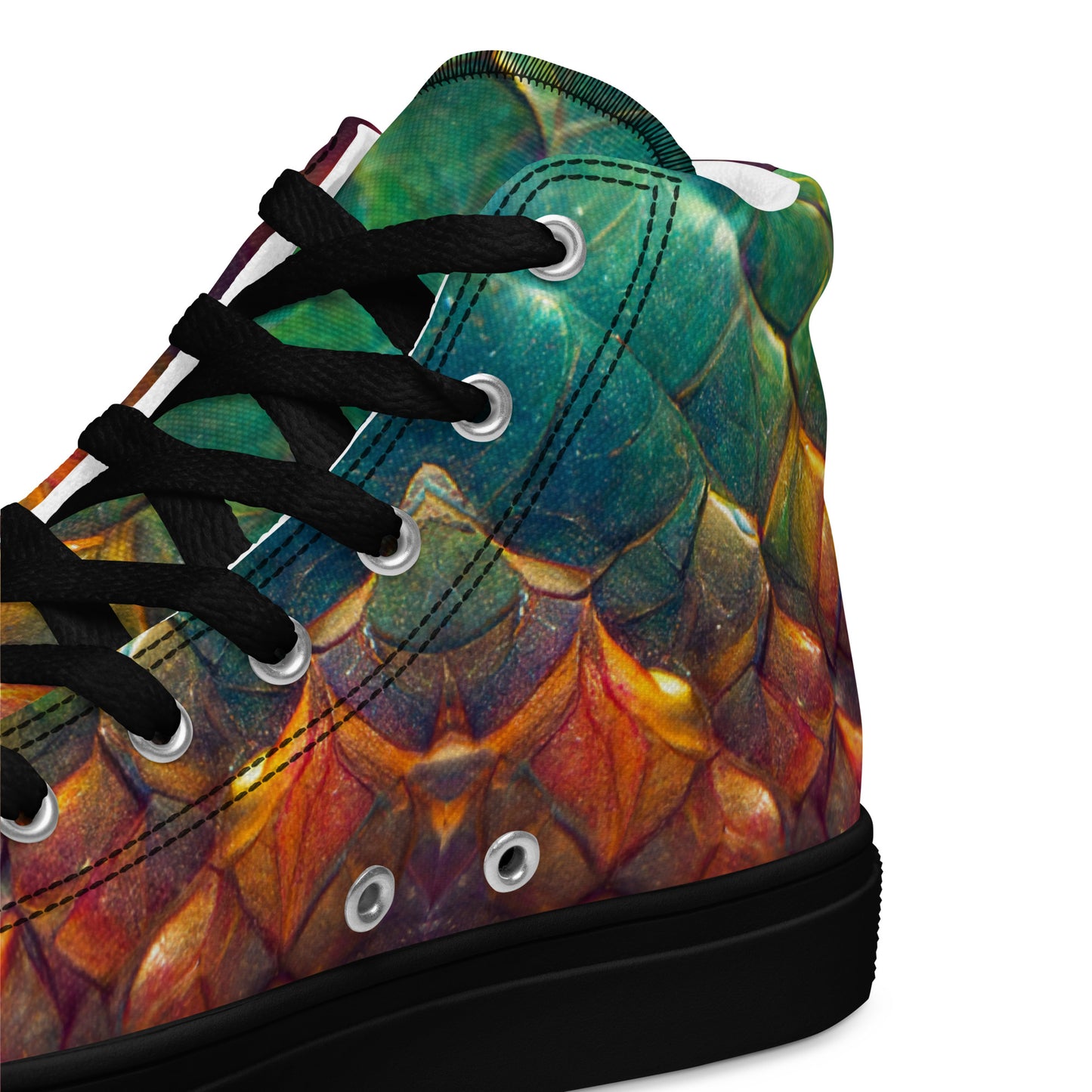 Prismijimmy, the Rainbow Guardian Dragon Men’s high top canvas shoes