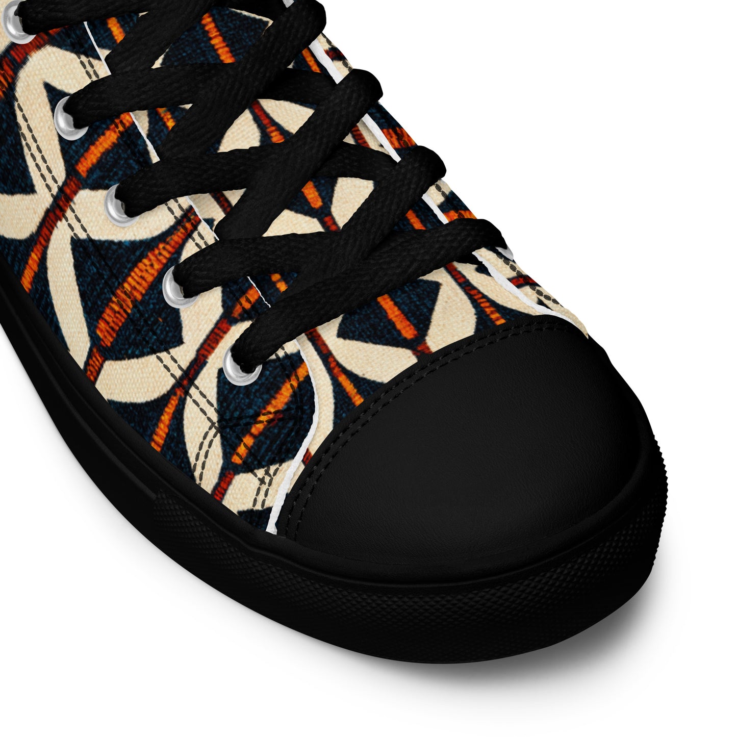 Tribal Tones in Harmony Men’s high top canvas shoes