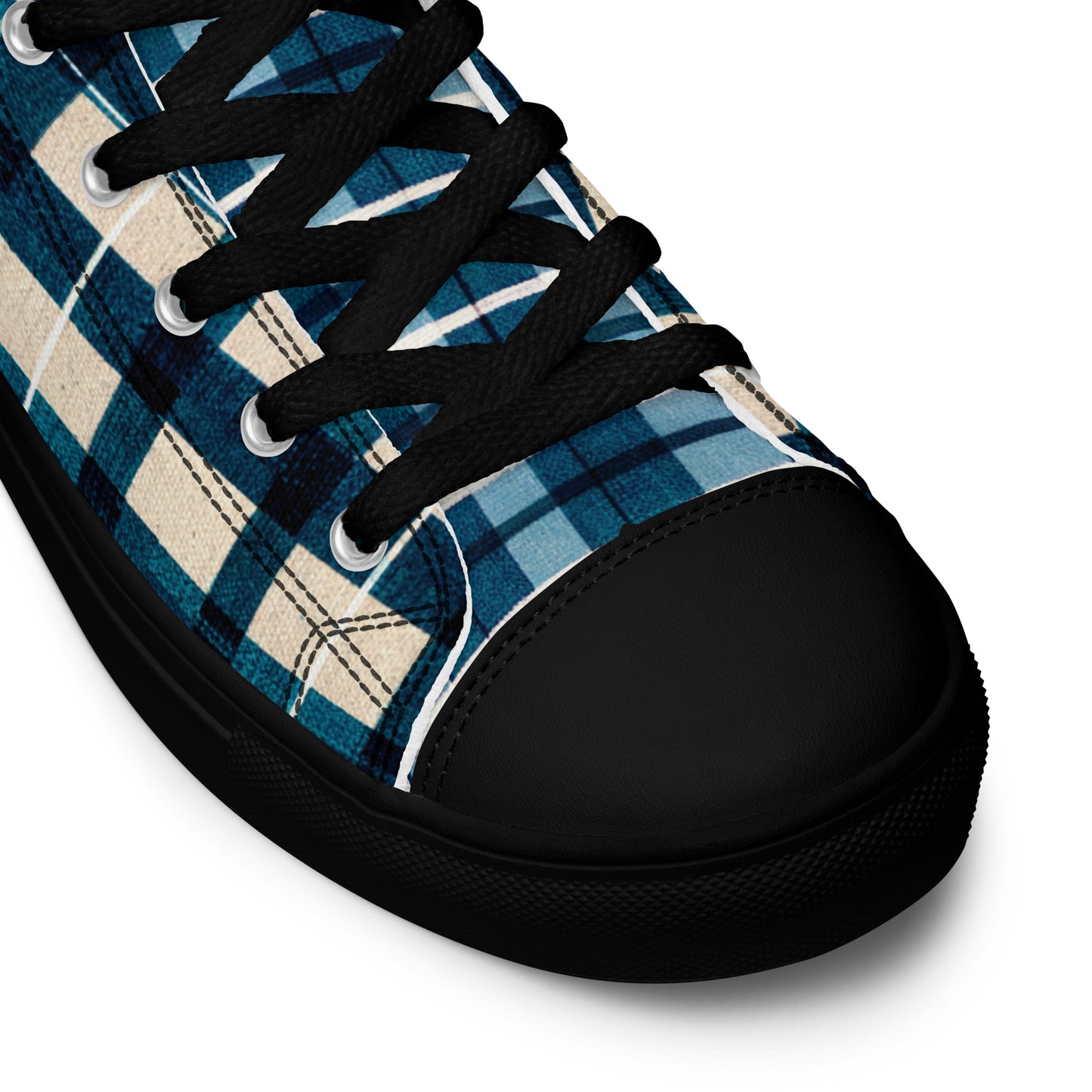 Frosty Glen Plaid Men’s high top canvas shoes