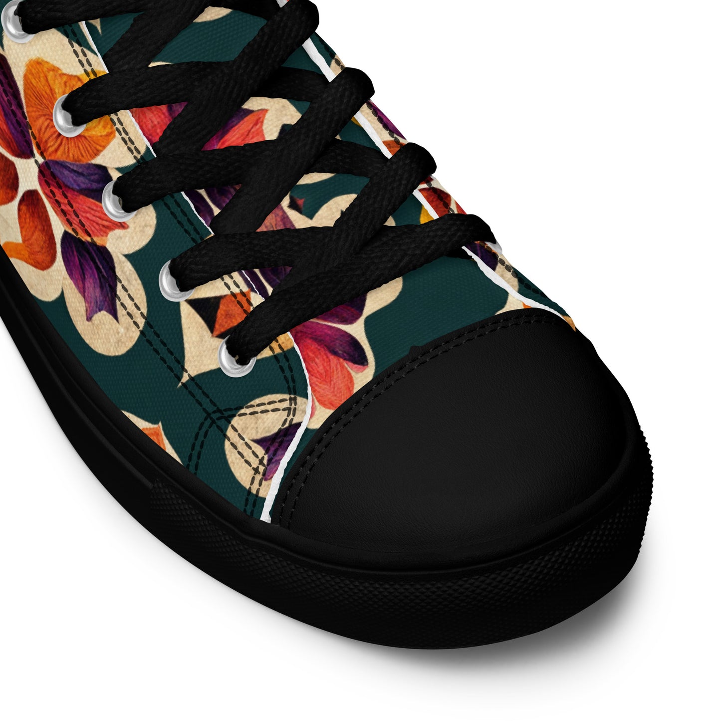 Ifrane’s Rainbow Blossoms Men’s high top canvas shoes