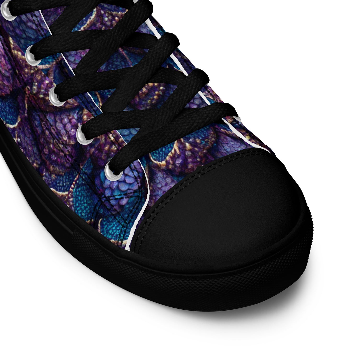 Luminosa, the Radiant Amethyst Drakon Men’s high top canvas shoes