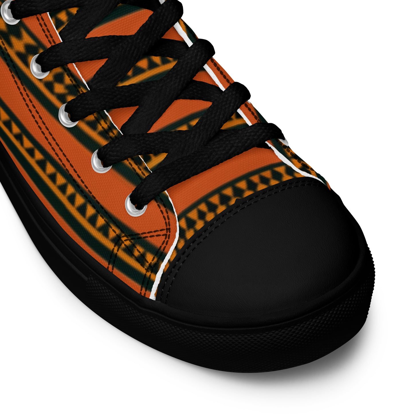 Timbuktu Tangerine Tapestry Men’s high top canvas shoes