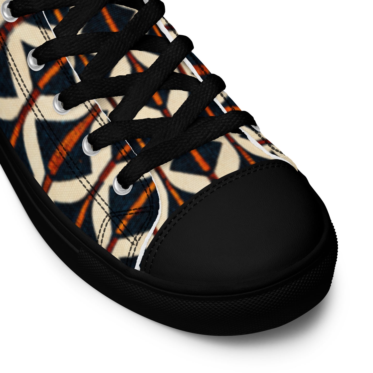 Tribal Tones In Harmony Men’s high top canvas shoes