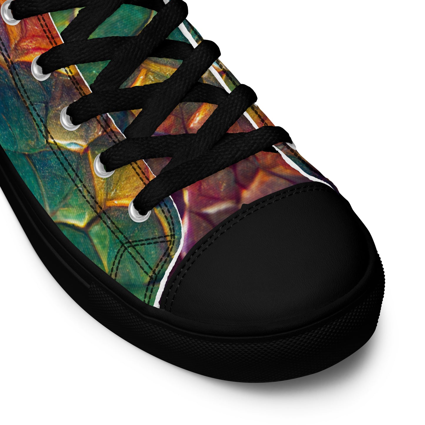 Prismijimmy, the Rainbow Guardian Dragon Men’s high top canvas shoes