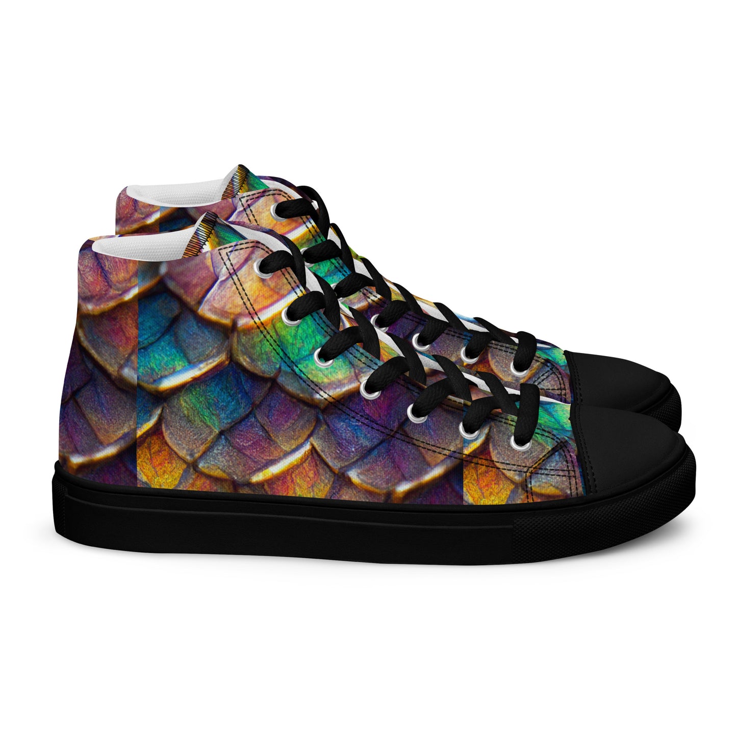 Joannesong, the Prismatic Wilderness Muse Men’s high top canvas shoes